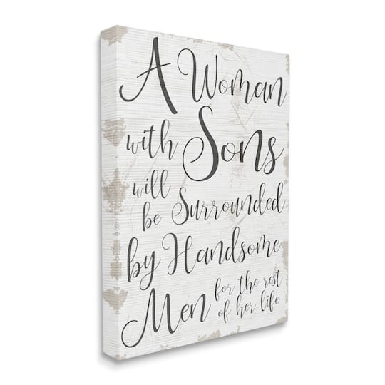 Stupell Industries Handsome Sons Home Family Inspirational Word Textured Design Canvas Wall Art